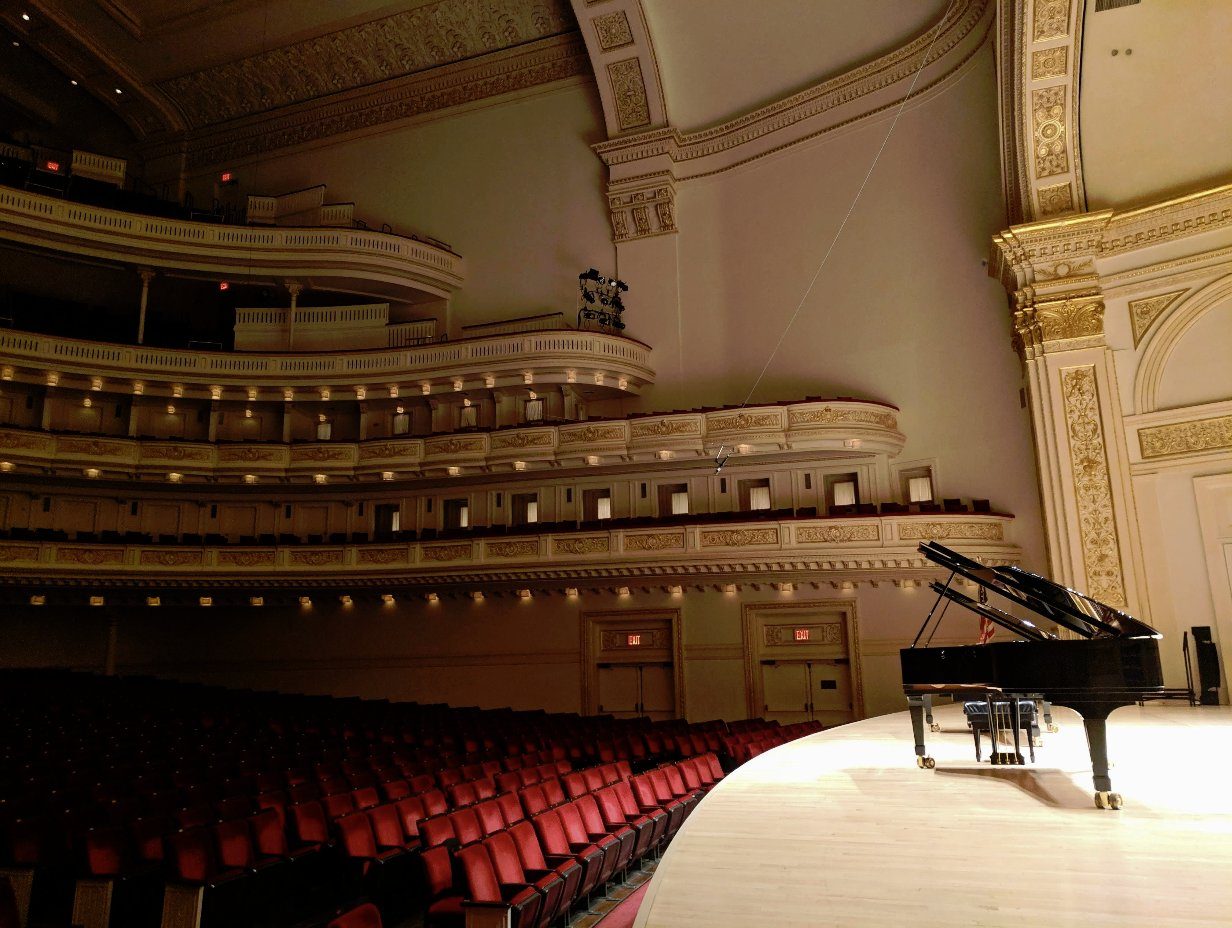 Carnegie Hall auditorium viewed from the stage